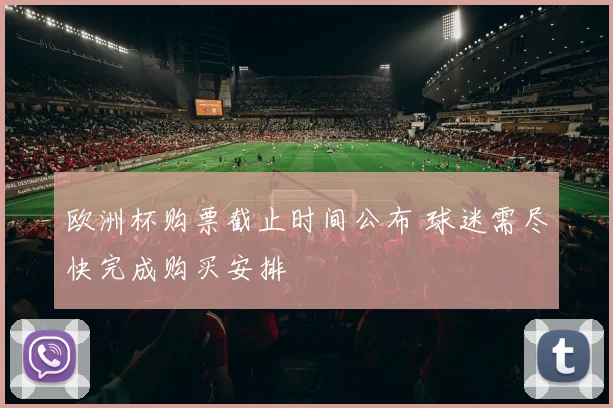 欧洲杯购票截止时间公布 球迷需尽快完成购买安排